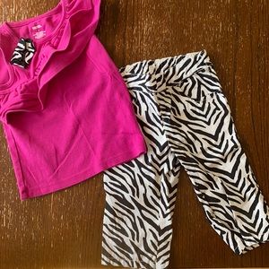 Gymboree size 3 animal print pants with top